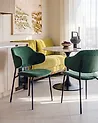 Conjunto de 2 sillas de comedor KENAI Tela Verde oscuro