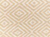 Tagesdecke Baumwolle beige mit Fransen 220 x 240 cm geometrisches Muster TOUTLI_917986