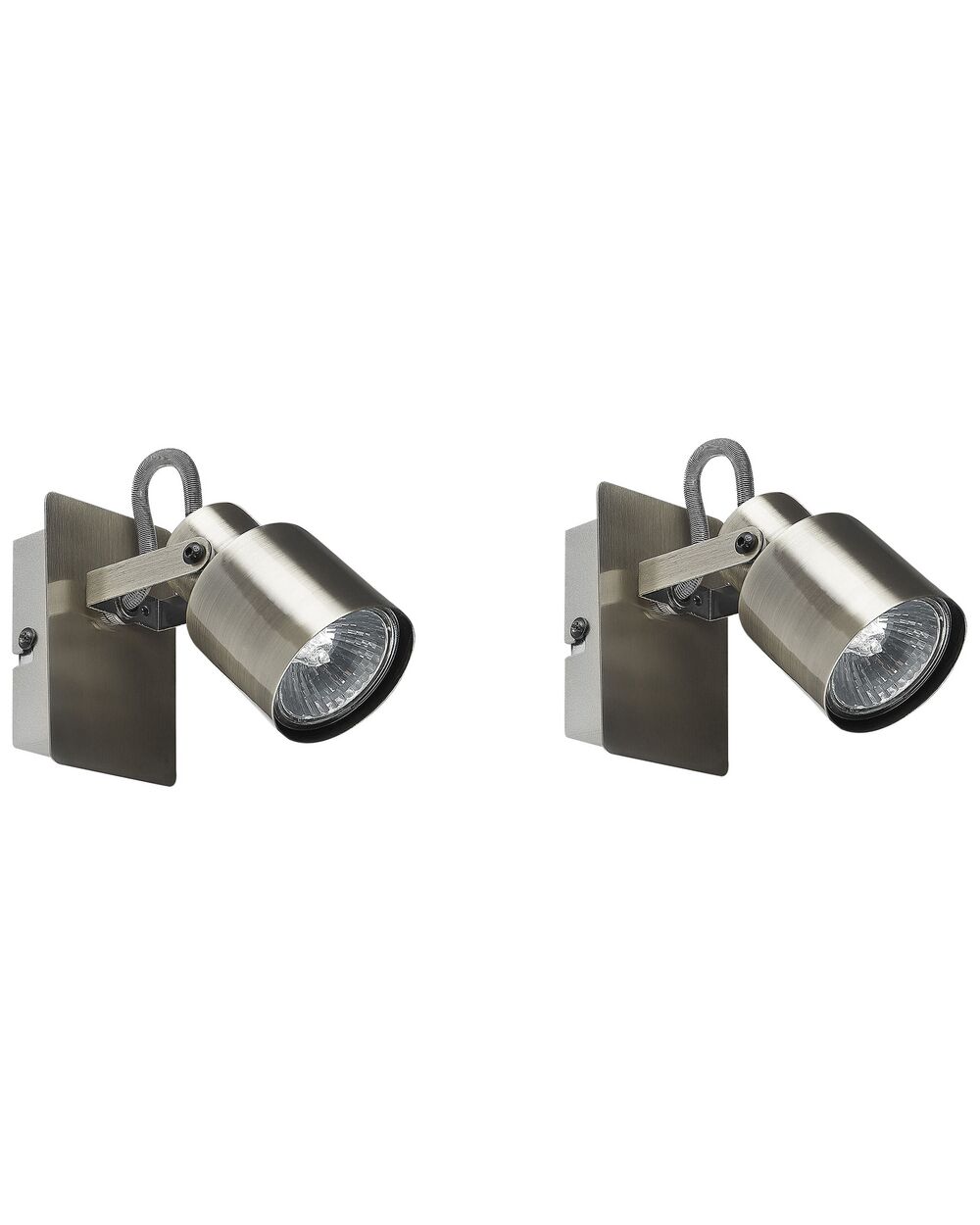 Sæt af 2 spotlight-lamper BONTE Justerbar Metal Sølv