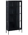 Vitrine mit Glastüren HARTY 80 cm Metall Schwarz