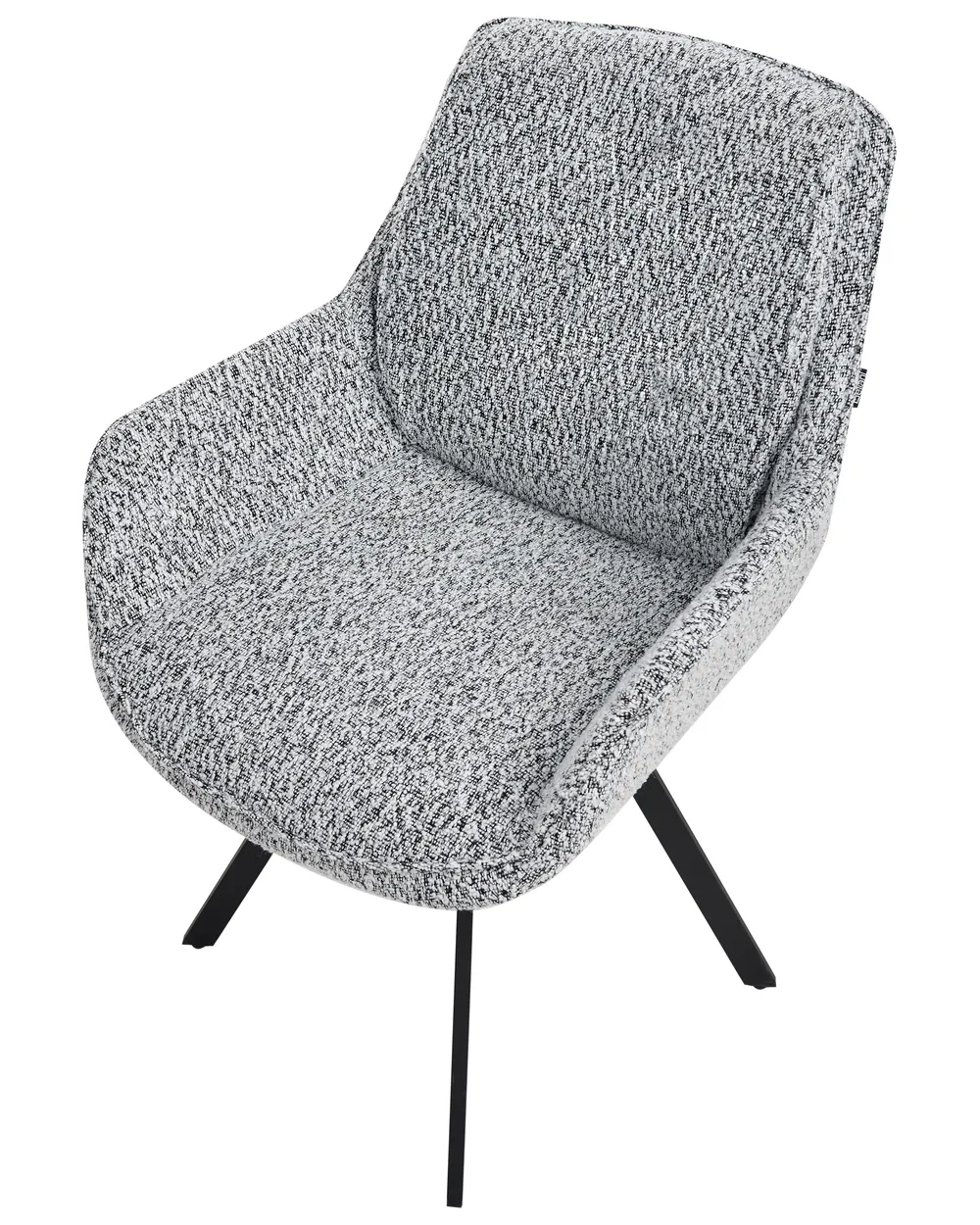 Dining Chair Swivel MARCELLUS Boucle Black/ White_965212