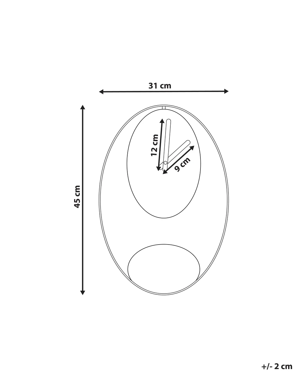 Zegar ścienny MANIGOD 32 cm Metal Czarny_941104