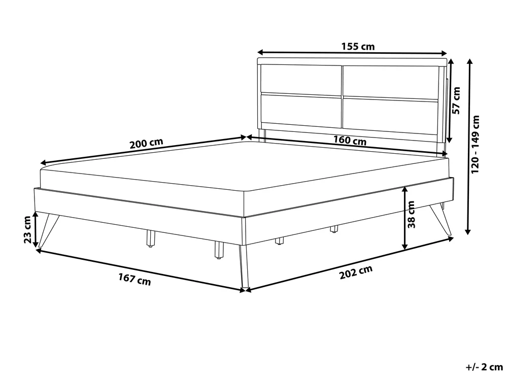 Bed POISSY 160 x 200 cm (EU King Size) Dark Ash Wood_927896