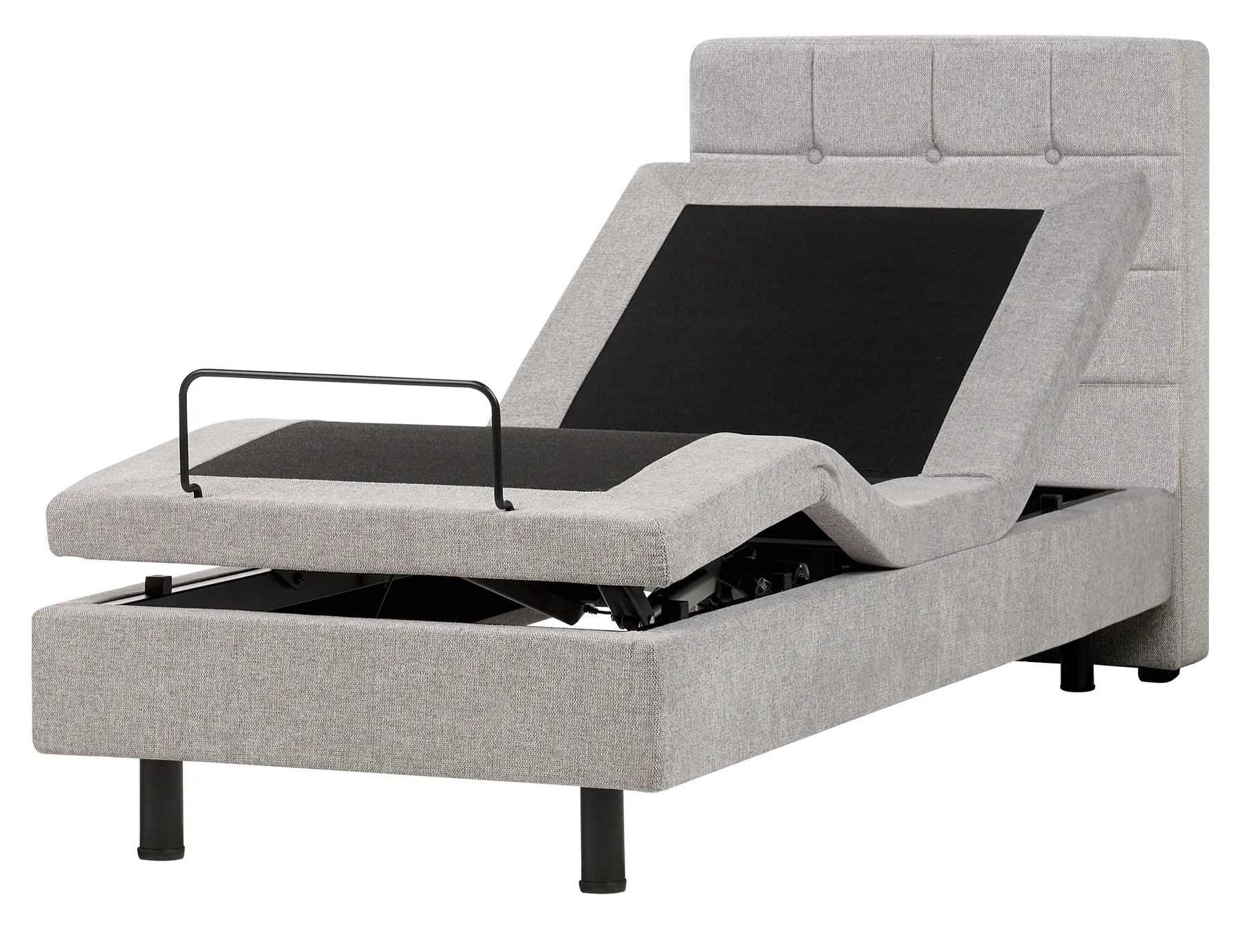 Letto regolabile Tessuto DUKE 80 x 200 cm Grigio chiaro_973564