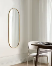 Lustro ścienne AZEVILLE 46 cm 122 cm Metal Złoty_997723