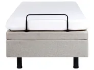 Adjustable Bed without Headboard Fabric DUKE 80 x 200 cm (EU Small Single) Beige_951698