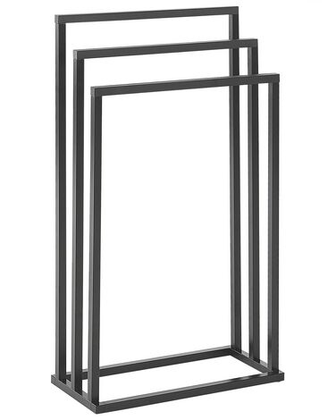 Toallero de metal negro/madera oscura 45 x 84 cm CHARRAS