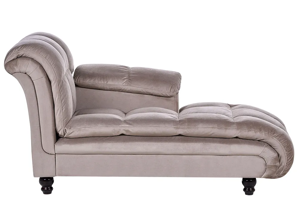 Left-Hand Chaise Lounge LORMONT Fabric Taupe