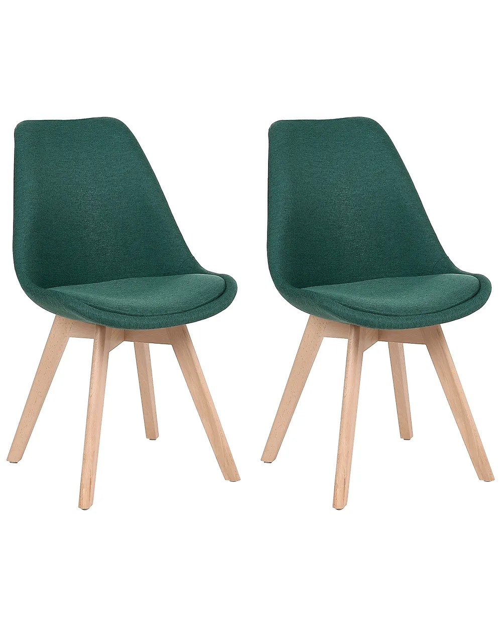Set of 2 Dining Chairs DAKOTA II Fabric Green