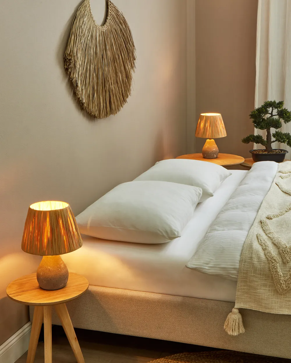 Set of 2 Table Lamps ARWADITO Ceramic Grey