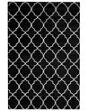 Tapis en viscose noire au motif marocain argenté 140 x 200 cm YELKI _762440