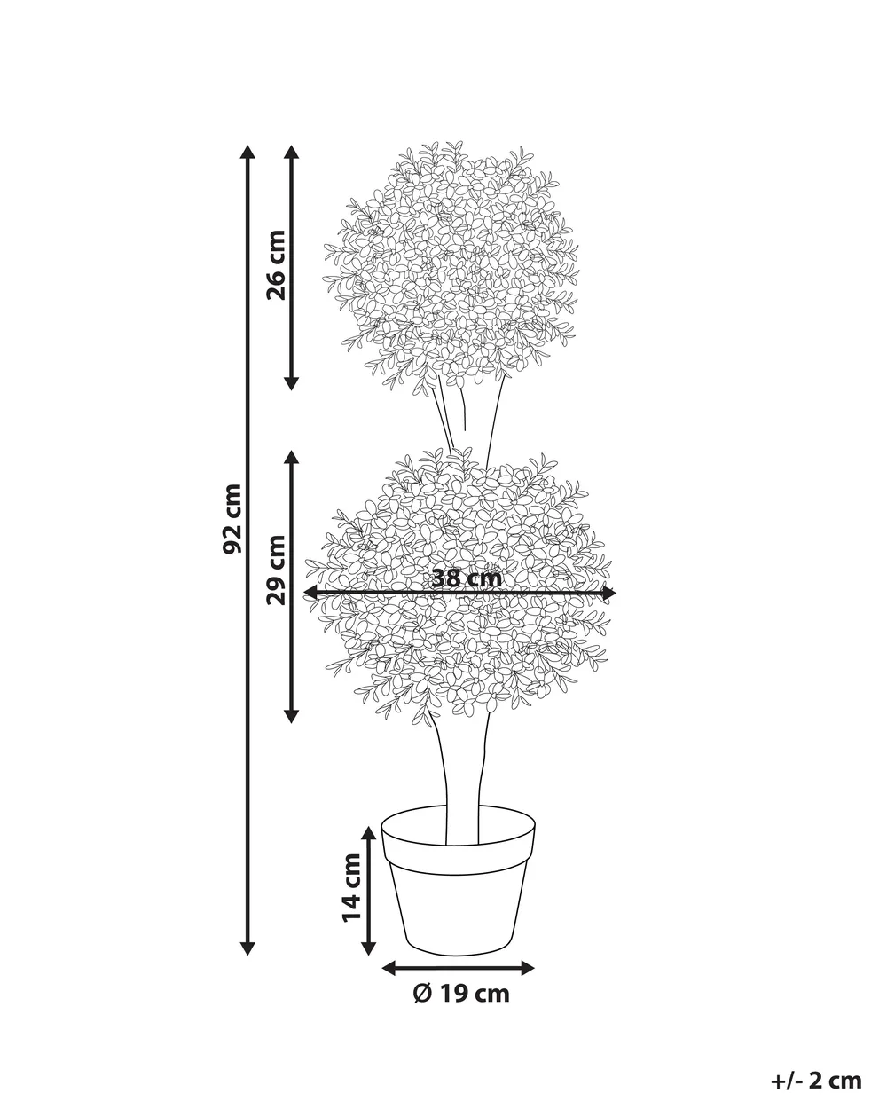 Pianta artificiale BUXUS BALL TREE 92 cm Verde_901230