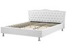 Bílá kožená postel Chesterfield 180x200 cm METZ_749081