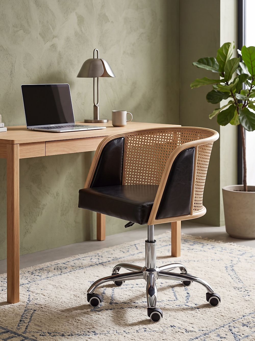 Desk Chair ELKHART Faux Leather Black