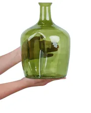 Flower Vase KERALA 30 cm Glass Olive Green_870683