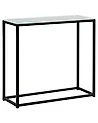Console Table DELANO Tempered Glass Marble/ Black