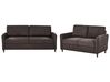 Living Room Set 5 Seater MARE Fabric Dark Brown
