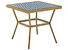 Mesa de balcón CASPRI 80 cm 80 cm Ratán sintético Azul/Blanco