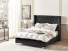 Zamatová posteľ 140 x 200 cm čierna LUBBON_832348