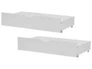 Set of 2 Bed Storage Drawers Pine Wood RUMILLY White_702546