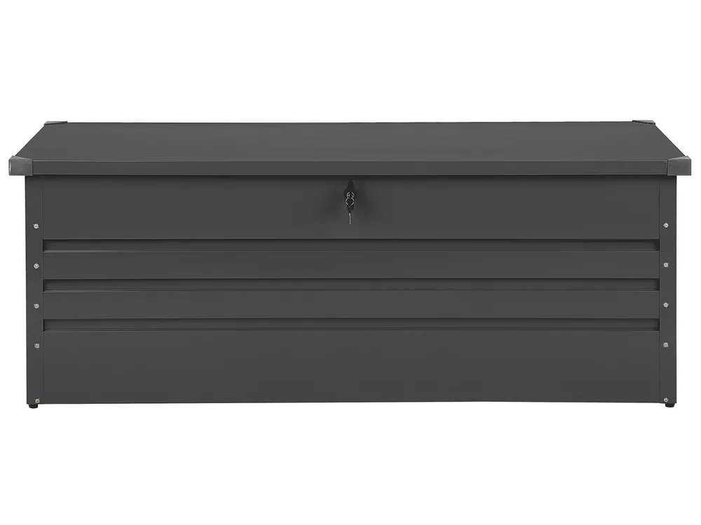Skrzynia ogrodowa CEBROSA 165 cm 70 cm Metal Grafitowy_717738