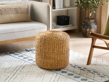 Water Hyacinth Wicker Pouffe Light BICHIR II