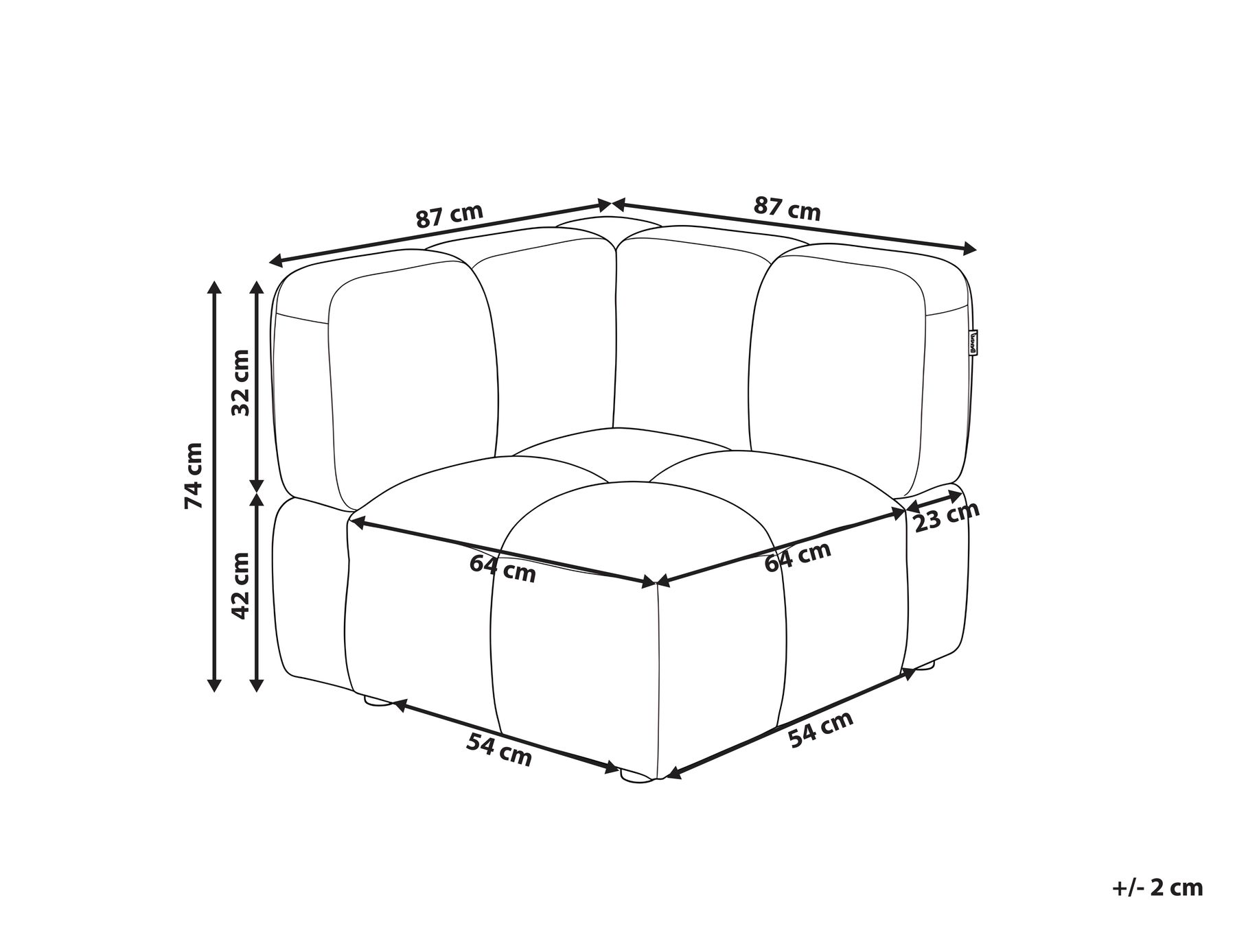 Corner Seat MAKSABERG Fabric Beige_1133231