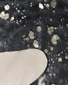 Kunstfell-Teppich Kuh schwarz / weiß mit goldenen Sprenkeln 130 x 170 cm BOGONG_820313