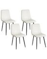 Lot de 4 chaises de salle à manger en velours blanc cassé KALISPELL_929027