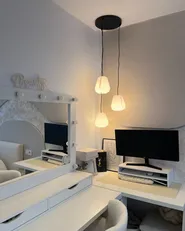 3 Light Pendant Lamp HONDE Paper White_1056915