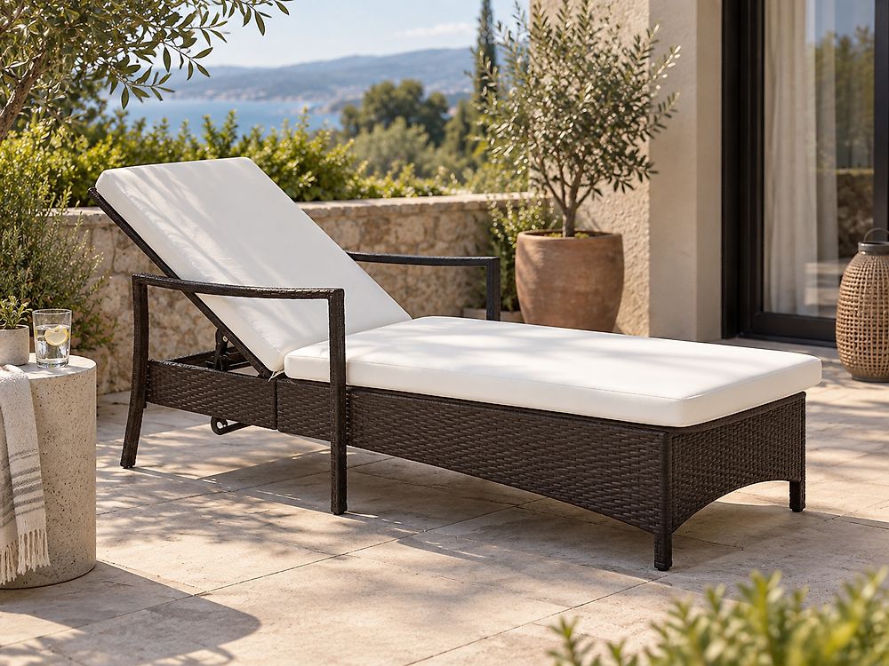 Transat avec coussin VASTO Polyrotin Marron