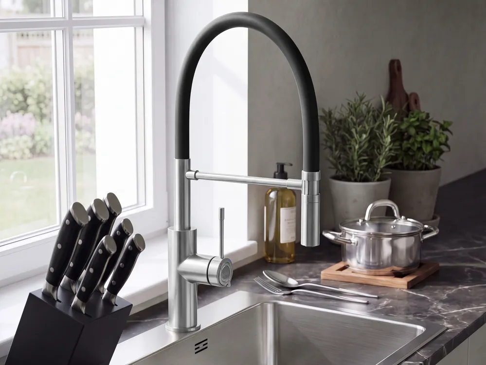 Kitchen Pull Out Tap ARKHATA Silver_1096161