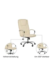 Massagestuhl mit Heizung GRANDEUR Kunstleder Beige_1071334