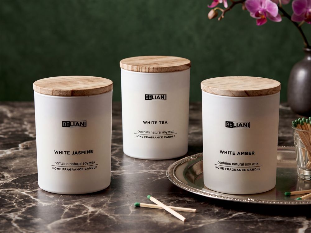 Set van 3 geurkaarsen SIMPLICITY Soja wax Frisse geurnoten Bloemige geurnoten