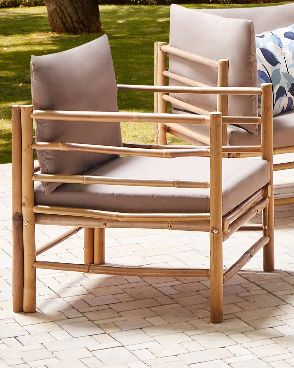 Garden Armchair CERRETO Bamboo Taupe