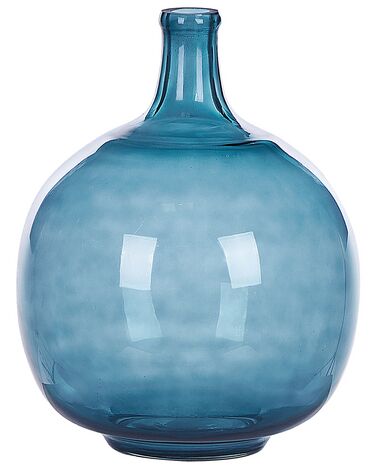 Bloemenvaas blauw glas 31 cm CHAPPATHI