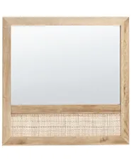 Lustro ścienne ROSELL 60 cm 60 cm Jasnobrązowy_952917
