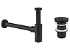Basin Bottle Trap with Click Clack Waste MAFREDI Brass Black