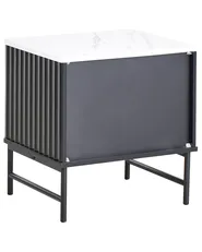 2 Drawer Bedside Table GLASTONBURY Marble/ Black_972498
