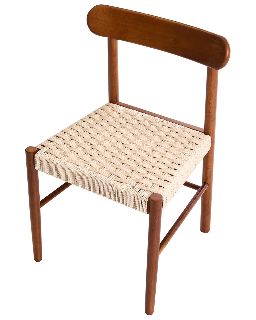 Set of 2 Dining Chairs EAGAN Wood Brown/ Beige_1064574