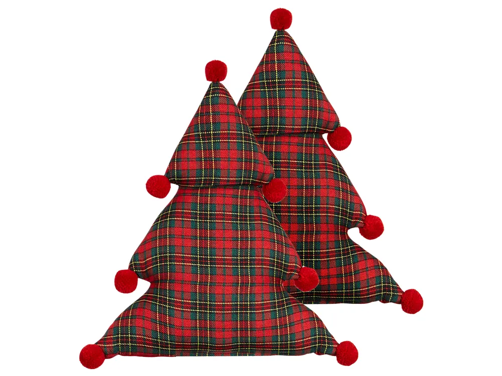 Federa per cuscino natalizia 45x45 cm, federe a quadri in tartan rosso, morbide federe per cuscini per divano, soggiorno, arredamento d'interni, set d | Leroy Merlin