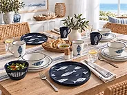 Set di 16 stoviglie TAMARIND Porcellana Bianco/Blu_1175254