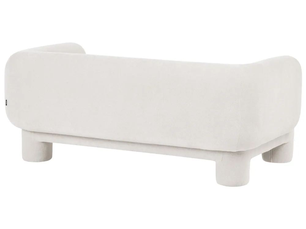 Set da salotto 6 posti HOGBO con ottomana Tessuto Bianco_1050043