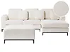 Corner Sofa OSLO with Ottoman Boucle White Left Hand