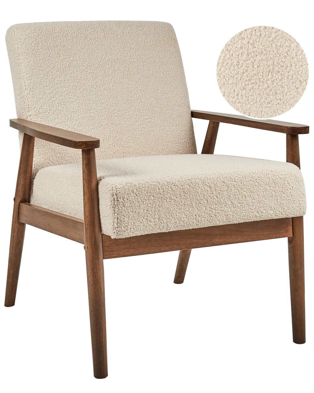 Sessel ESRUM Bouclé Dunkelbraun / Beige
