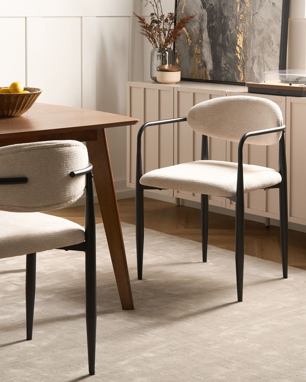 Set de 2 scaune dining TANEVIK Bej deschis