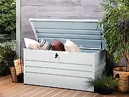 Aufbewahrungsbox CEBROSA 132 cm 62 cm Metall Hellgrau_1171029