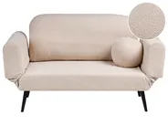 Divano letto 2 posti DOROTEA Bouclé Beige_1071501
