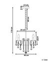 Kronleuchter mit Schirm Metall schwarz Kristall-Optik 3-flammig Trommelform EVANS_783988