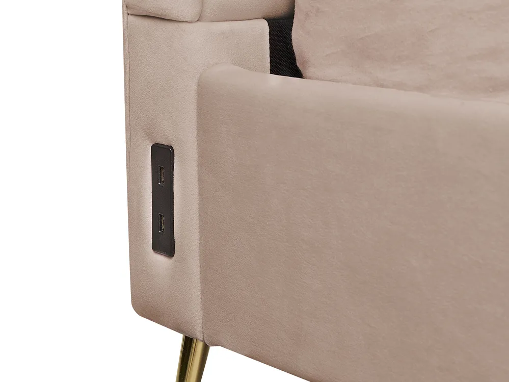 Bed Velvet MIRIBEL 180 x 200 cm (EU Super King) Taupe_870593